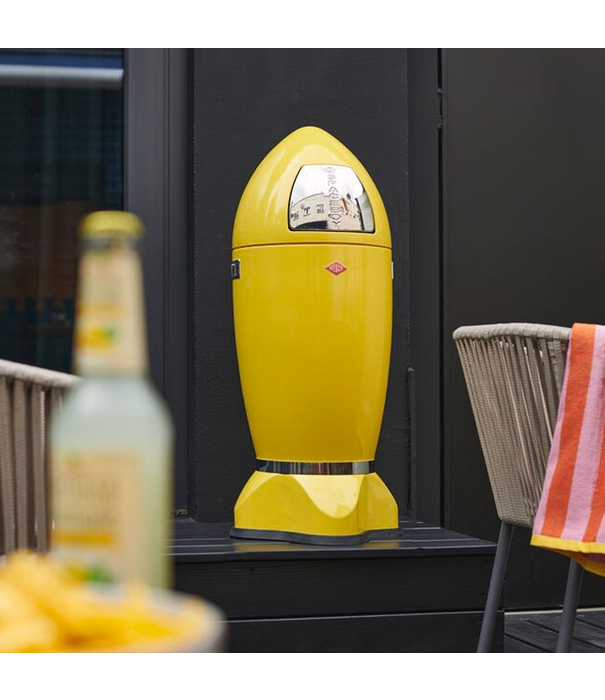 Wesco WESCO® SpaceBoy – Design vuilbak 35 liter – raketvorm – kleur citroengeel