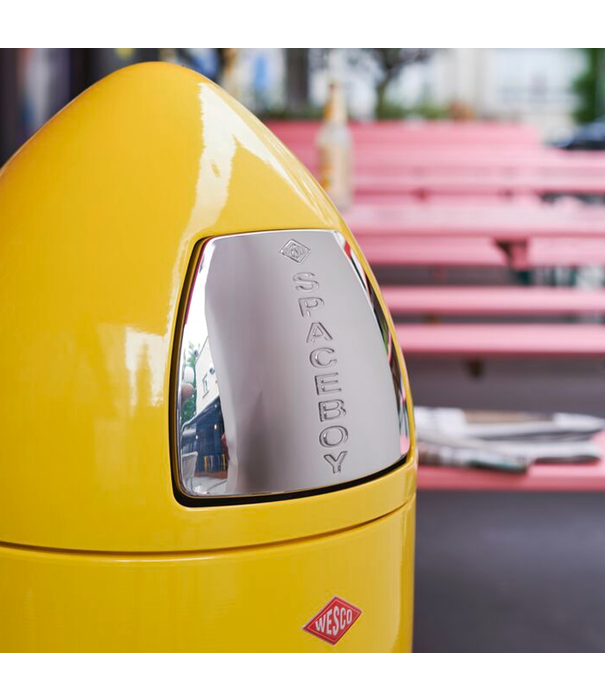 Wesco WESCO SpaceBoy - Poubelle design 35 litres - forme fusée - couleur jaune citron