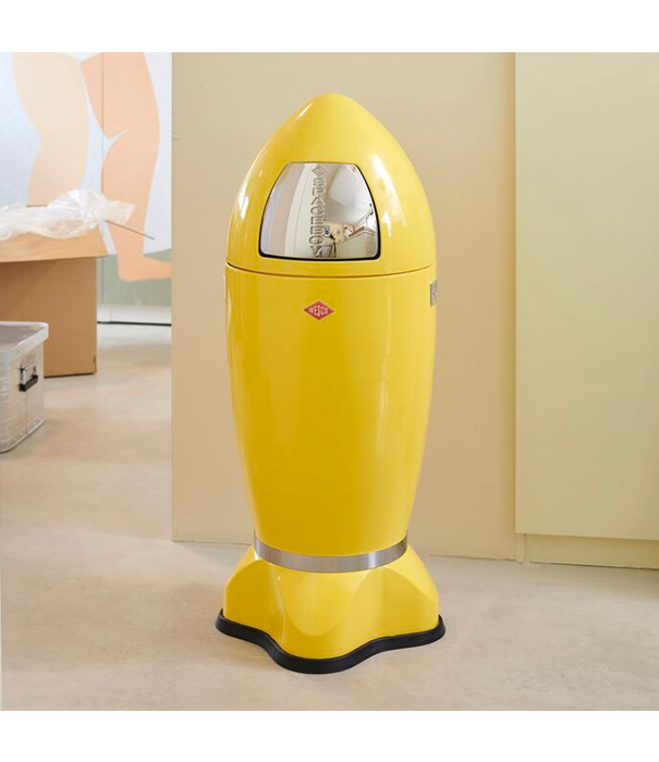 Wesco WESCO® SpaceBoy – Design vuilbak 35 liter – raketvorm – kleur citroengeel
