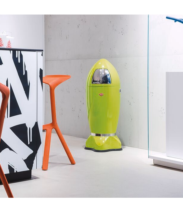 Wesco WESCO SpaceBoy en vert lime - Poubelle design 35L en style fusée pour une touche de fraîcheur