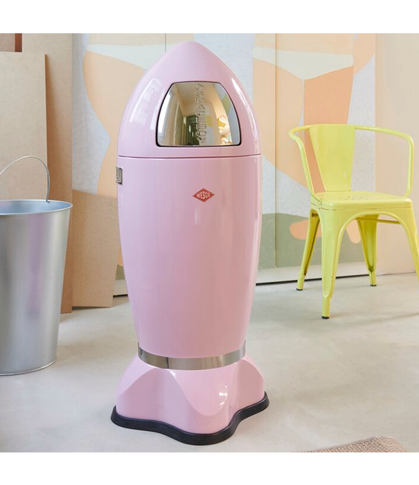 Wesco WESCO SpaceBoy en rose - Poubelle rétro 35L en forme de fusée