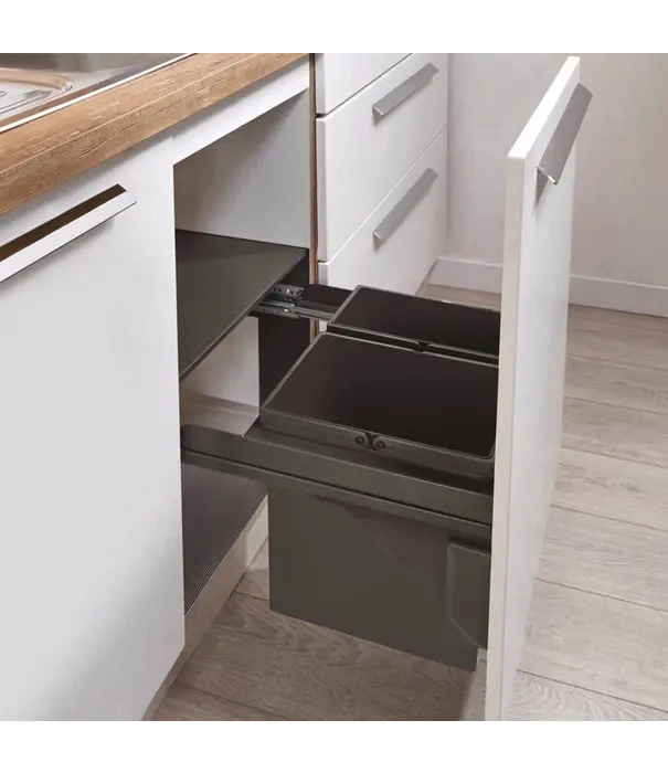 Wesco WESCO® Pullboy Soft Comfort® 335 K/500-2 – Système poubelle coulissant avec mécanisme de fermeture douce, 28 litres – Anthracite