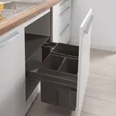 Système de tri des déchets WESCO® Pullboy Soft Comfort® 335 K/600-3 – 33 litres (largeur du meuble 600 mm, fermeture douce, anthracite)