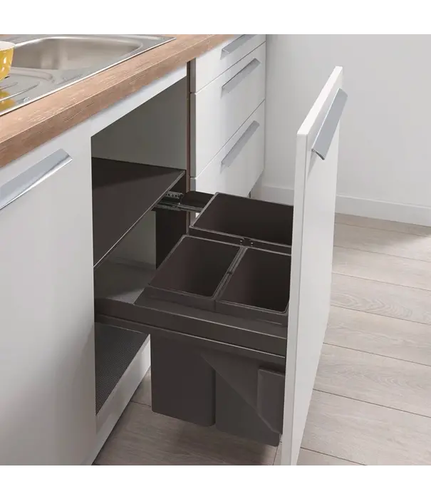 Wesco WESCO® Pullboy Soft Comfort® 335 K/600-3 afvalscheidingssysteem – 33 liter (600 mm kastbreedte, softclose, antraciet)