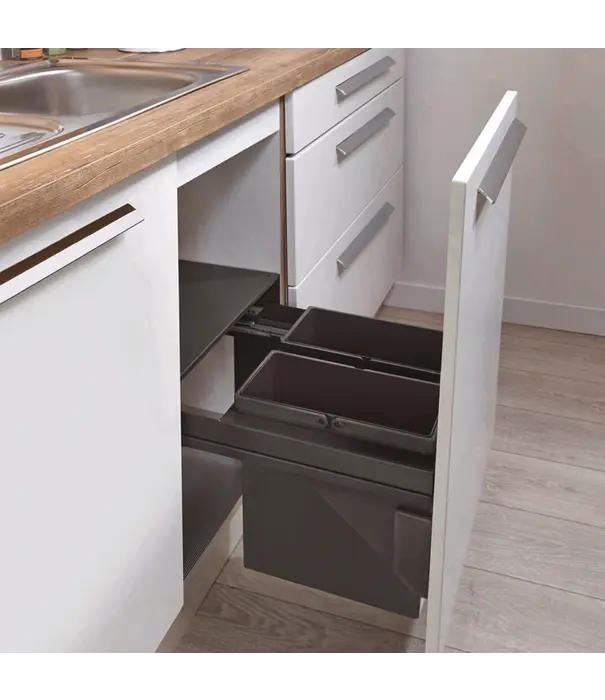 Wesco Système de tri des déchets WESCO® Pullboy Soft Comfort® 360 K/450-2 – 22 litres (largeur du caisson 450 mm, fermeture douce, anthracite)
