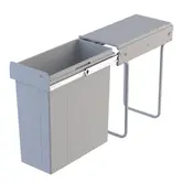 WESCO Traditionline Single-Boy® 545 S/300-1 – Poubelle coulissante de 42 litres avec glissières à sur-extension, gris aluminium