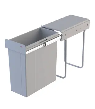WESCO® Traditionline Single-Boy® 545 S/300-1 aluminiumgrijs – Afvalemmer 42 liter