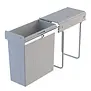 WESCO Traditionline Single-Boy® 545 S/300-1 – 42 liter uittrekbare afvalemmer met over-extension geleiders, aluminiumgrijs