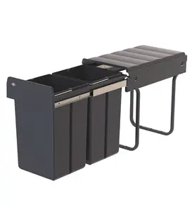 WESCO Traditionline Double-Boy 410 X/300-2 antraciet – 2x15L inbouwafvalemmer