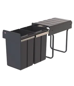 WESCO Traditionline Double-Boy 410 X/300-2 anthracite – poubelle encastrable 2x15L