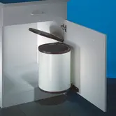 WESCO® Rondo 2 Draaibare Inbouwafvalemmer 13 L – Wit met Zwart deksel – Voor keukenkast min. 400 mm