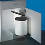 WESCO® Rondo 2 Draaibare Inbouwafvalemmer 13 L – Wit met Zwart deksel – Voor keukenkast min. 400 mm