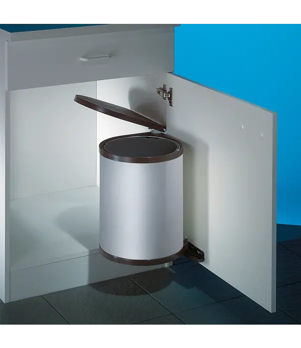 Wesco WESCO® Rondo 2 Draaibare Inbouwafvalemmer 13 L – Wit met Zwart deksel – Voor keukenkast min. 400 mm - Copy