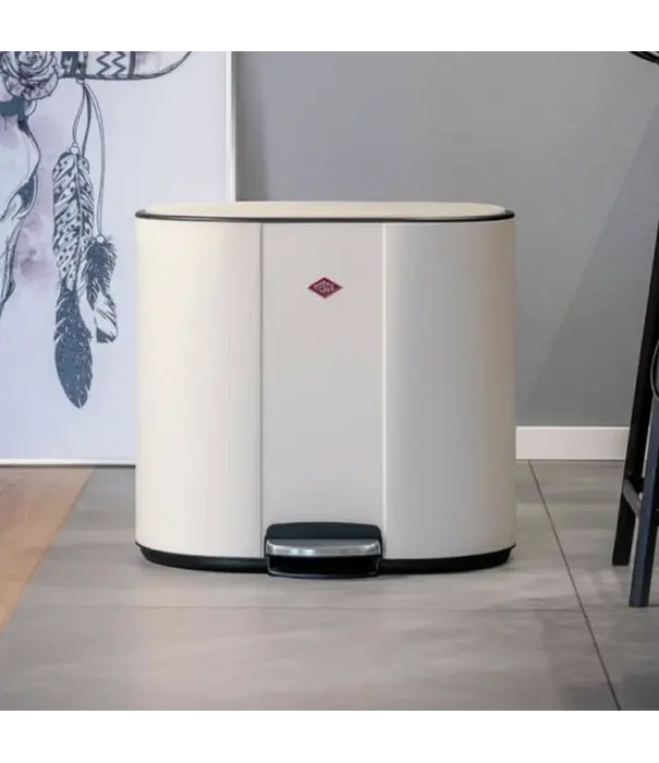 Wesco WESCO® Multi Collector 2 tapis de sable – poubelle design à pédale avec 2 bacs intérieurs de 25 litres pour le tri des déchets et le rangement