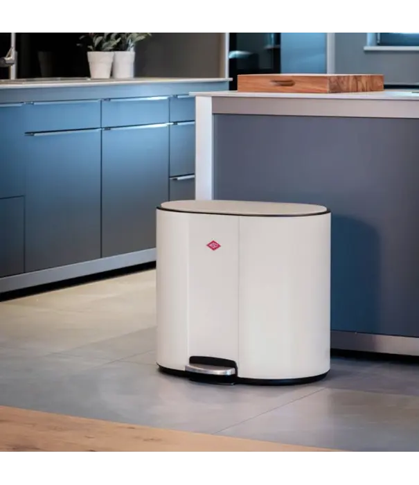 Wesco WESCO® Multi Collector® 2 grafiet mat – design pedaalemmer met 2x25L binnenemmers voor afvalscheiding en extra opbergruimte