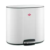 WESCO® Multi Collector® 2 wit mat – design pedaalemmer met 2x25L binnenemmers voor afvalscheiding en extra opbergruimte