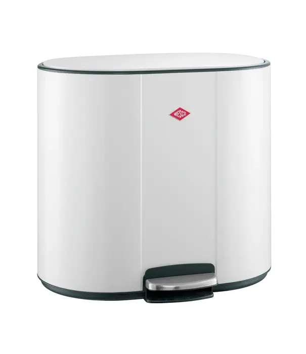 Wesco WESCO® Multi Collector® 2 wit mat – design pedaalemmer met 2x25L binnenemmers voor afvalscheiding en extra opbergruimte