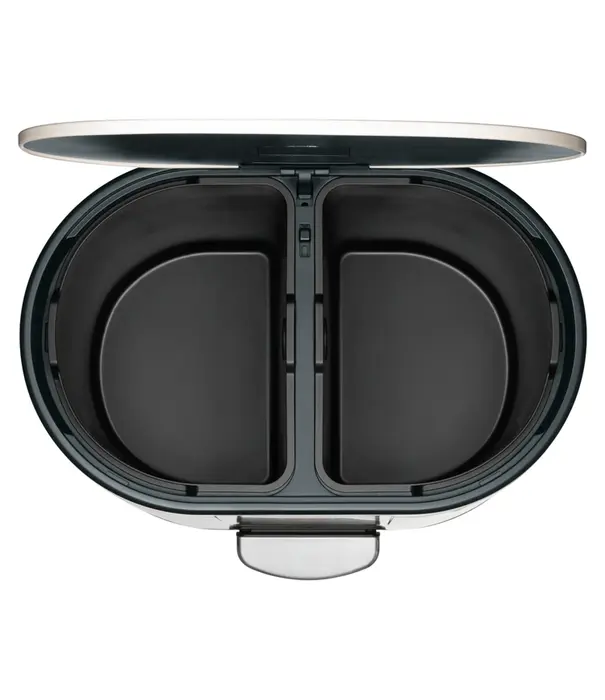 Wesco WESCO® Multi Collector® 2 noir mat – poubelle design à pédale avec 2 bacs intérieurs de 25 litres pour le tri des déchets et un espace de rangement supplémentaire