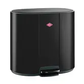 WESCO® Multi Collector® 2 noir mat – poubelle design à pédale avec 2 bacs intérieurs de 25 litres pour le tri des déchets et un espace de rangement supplémentaire