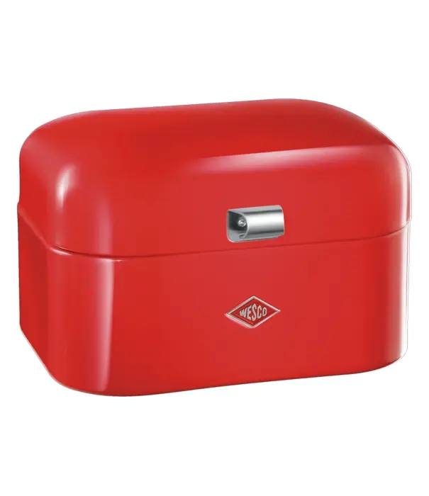 Wesco WESCO Single Grandy® broodtrommel Rood orange SE – compacte broodbox voor kleine keukens met ventilatiegaten