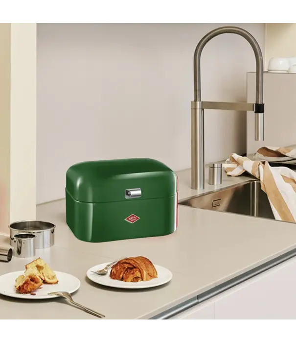 Wesco WESCO Single Grandy® broodtrommel donker groen – compacte broodbox voor kleine keukens met ventilatiegaten