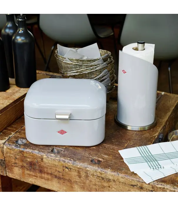 Wesco WESCO Single Grandy® broodtrommel Cool grijs – compacte retro broodbox met ventilatiegaten