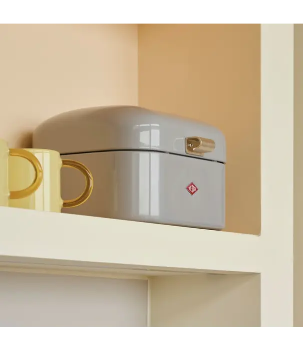 Wesco Boîte à pain WESCO Single Grandy® gris cool – boîte à pain rétro compacte avec trous d'aération
