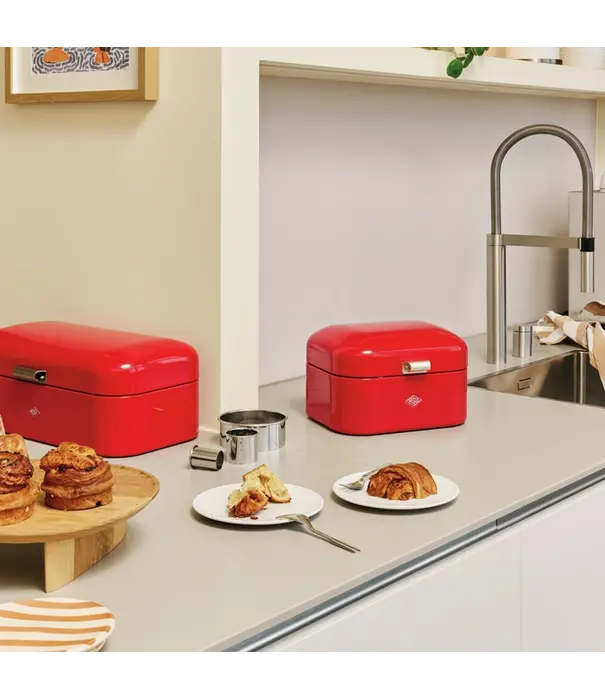 Wesco WESCO Single Grandy® boîte à pain Blanc mat – boîte à pain rétro compacte avec trous d'aération