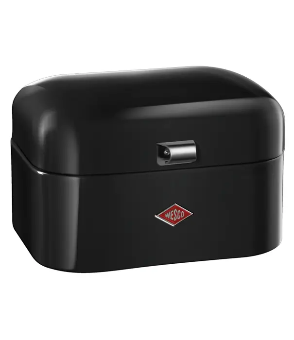 Wesco WESCO Single Grandy® broodtrommel Zwart – compacte retro broodbox met ventilatiegaten
