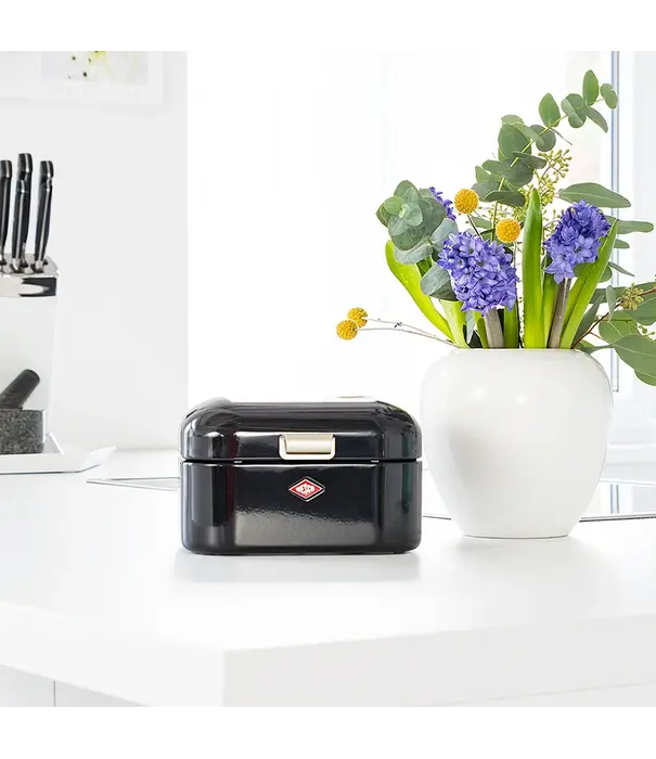 Wesco WESCO Single Grandy® boîte à pain Noir – boîte à pain rétro compacte avec trous d'aération