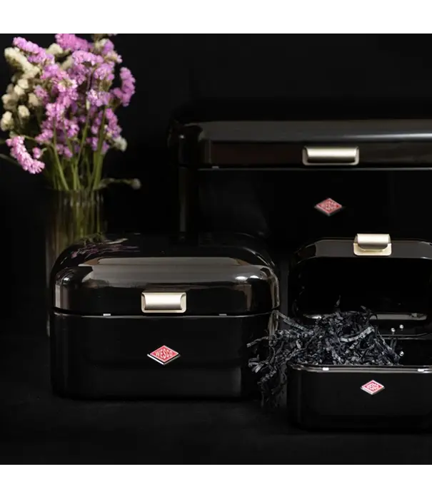 Wesco WESCO Single Grandy® broodtrommel Zwart – compacte retro broodbox met ventilatiegaten