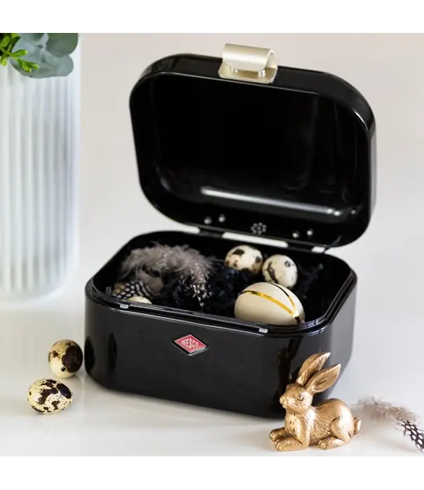 Wesco WESCO Single Grandy® boîte à pain Noir – boîte à pain rétro compacte avec trous d'aération