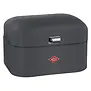 WESCO Single Grandy® broodtrommel Mat grafiet – compacte retro broodbox met ventilatiegaten