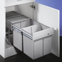 WESCO® Traditionline Double-Master® 345 S/400-2 gris alu – système de tri sélectif encastrable 2 x 16 L