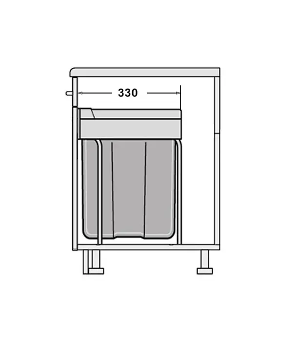 Wesco WESCO® Traditionline Single-Boy® 585 K/300-1 Anthracite – poubelle encastrable 32 L