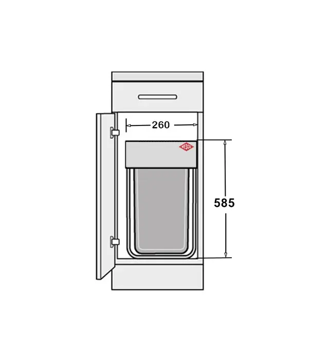 Wesco WESCO® Traditionline Single-Boy® 585 K/300-1 Anthracite – poubelle encastrable 32 L
