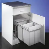 WESCO® Traditionline Double-Master® 410 S/400-2 gris alu – système de tri des déchets encastrable 2 x 20 L