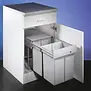 WESCO® Traditionline Double-Master® 410 S/400-2 gris alu – système de tri des déchets encastrable 2 x 20 L