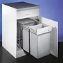 WESCO® Traditionline Double-Master® 485 S/400-2 Gris aluminium – tri des déchets 2 x 26 L