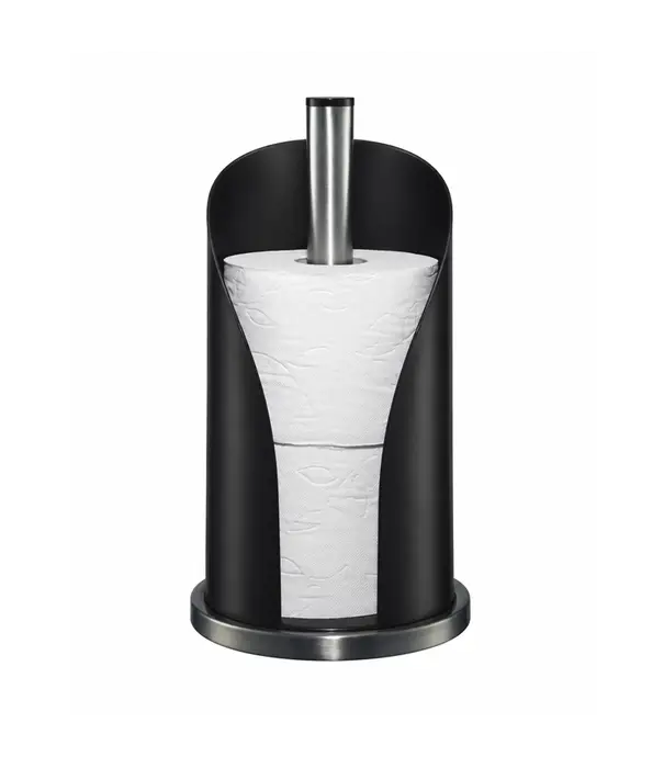 Wesco Ensemble WESCO® Bathboy 3 L, noir mat – poubelle pour produits cosmétiques + porte-rouleau de papier