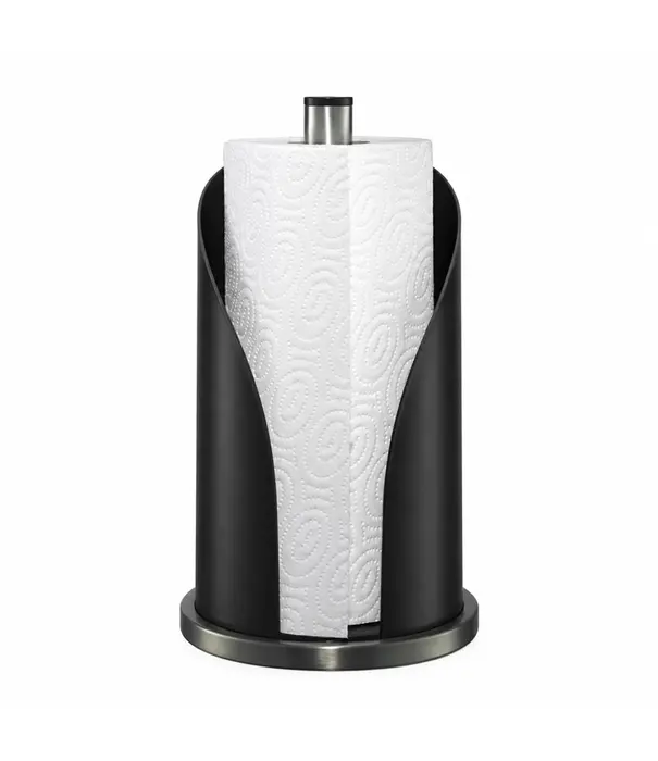Wesco Ensemble WESCO® Bathboy 3 L, noir mat – poubelle pour produits cosmétiques + porte-rouleau de papier