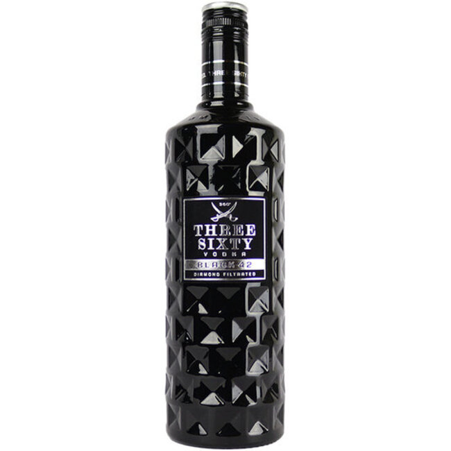 Three Sixty Black 42 Vodka 70cl