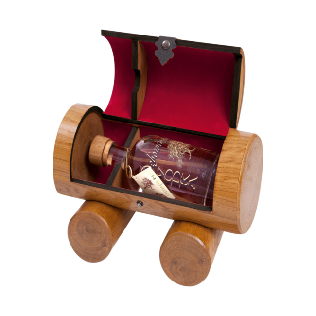 Debowa Oak Vodka Ronde kist met 2 glazen 70cl