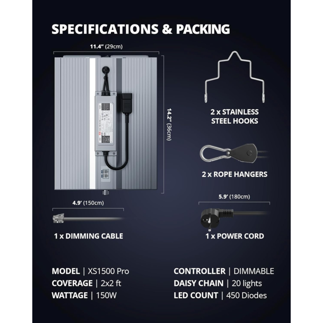 Viparspectra XS1500 Pro LED 150 W