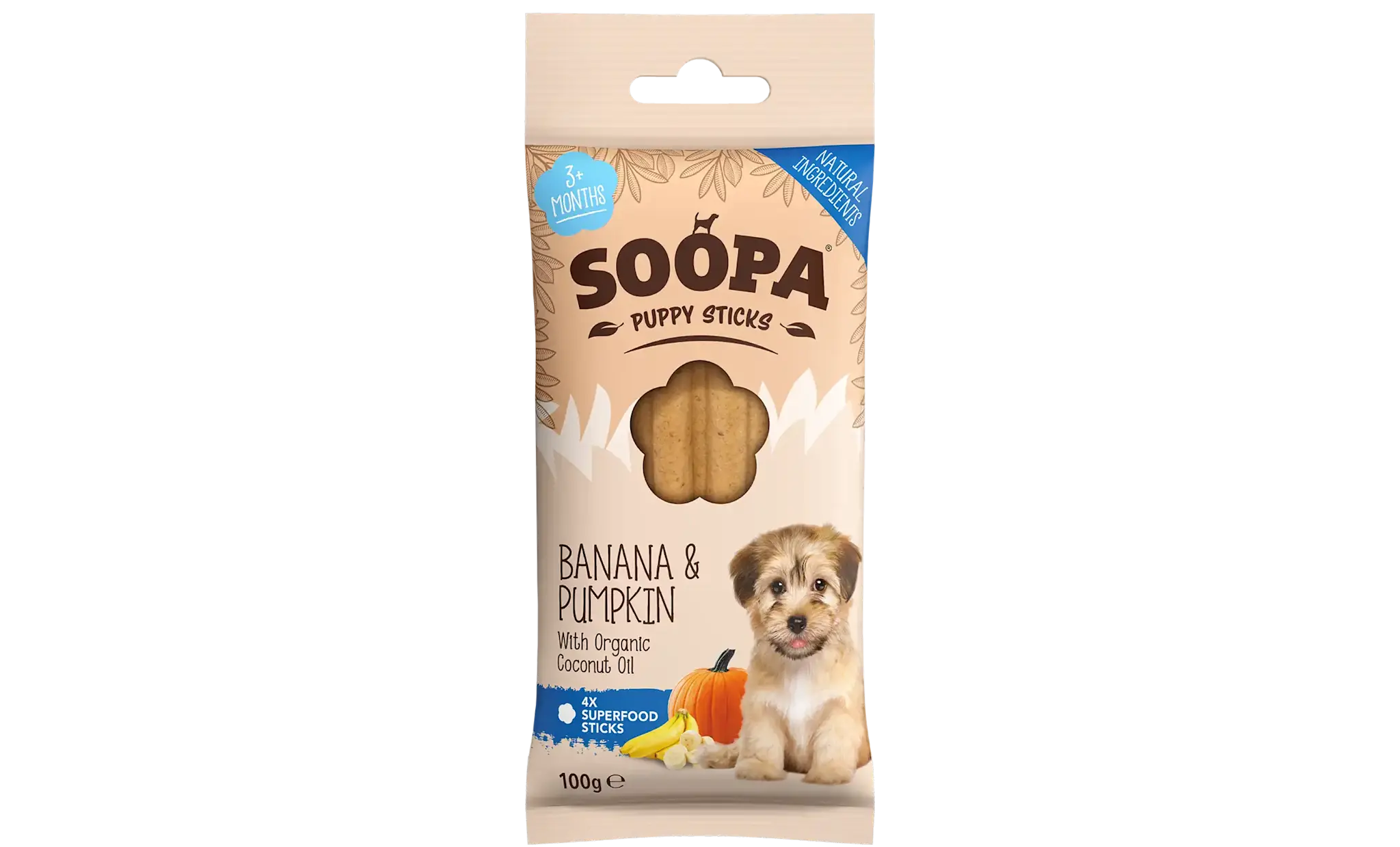 Soopa Banana & Pumpkin Dental Sticks for Puppies