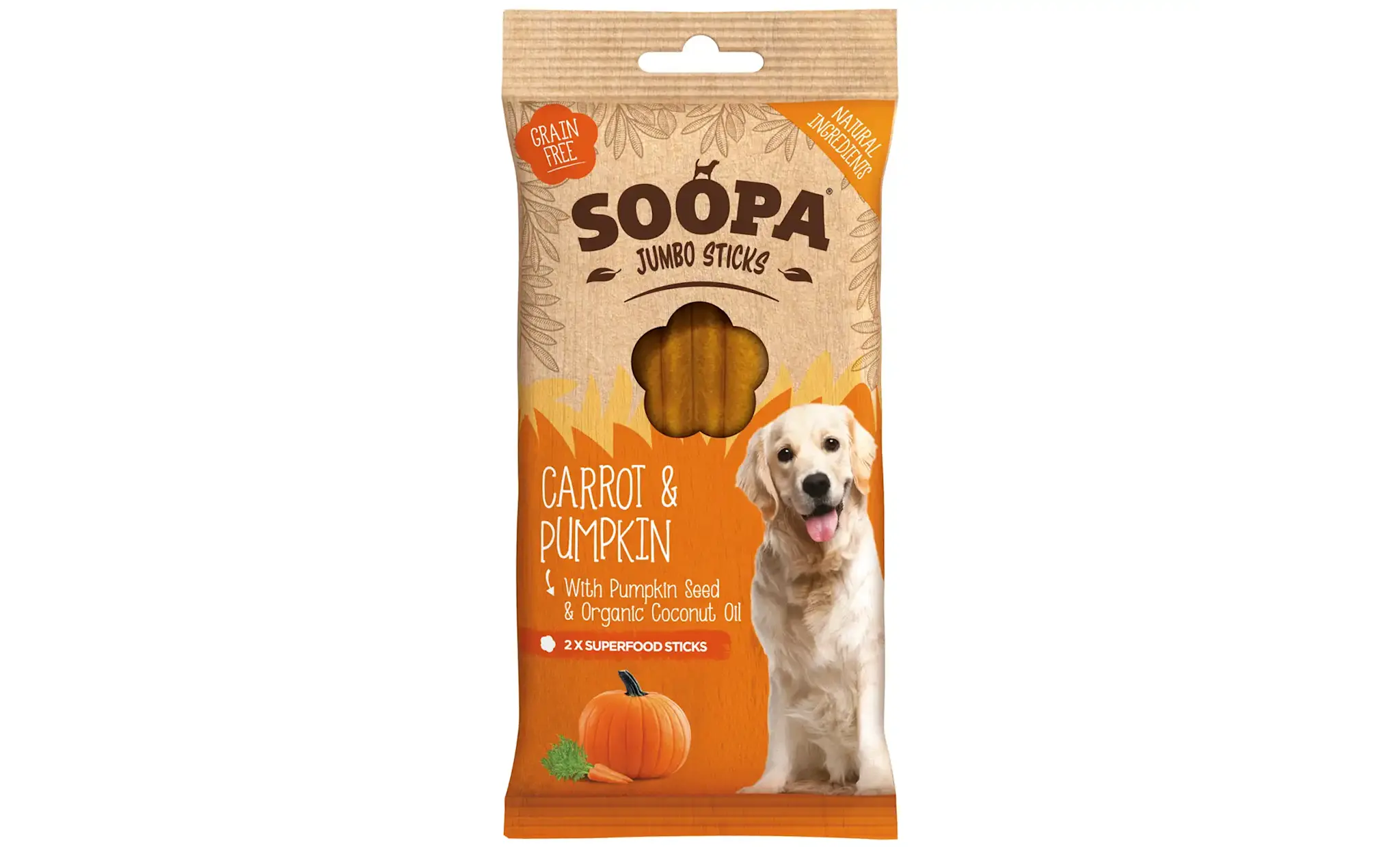 Soopa Carrot & Pumpkin Jumbo Dental Sticks