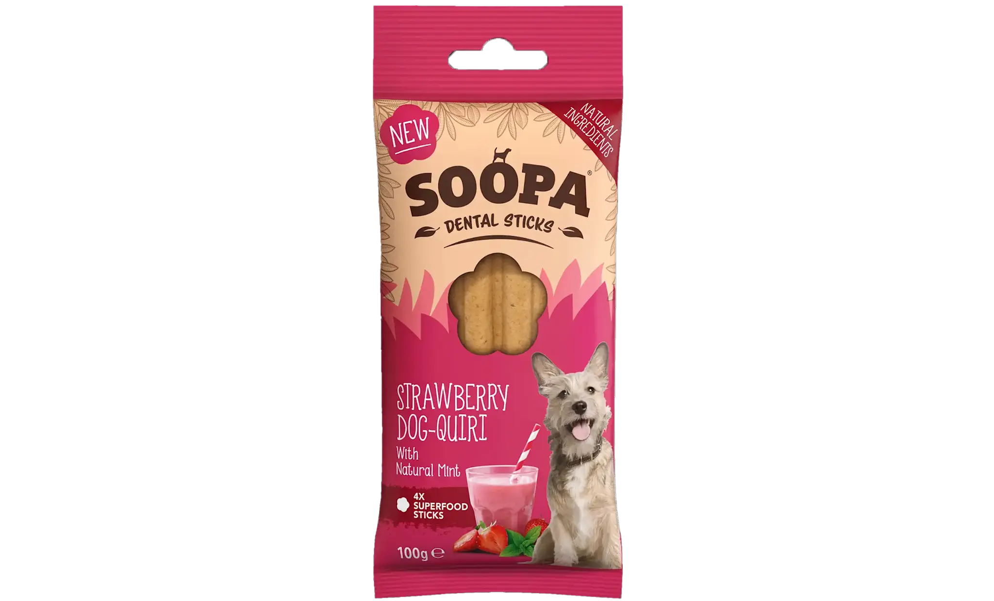 Soopa Strawberry & Dog Quiri Dental Sticks