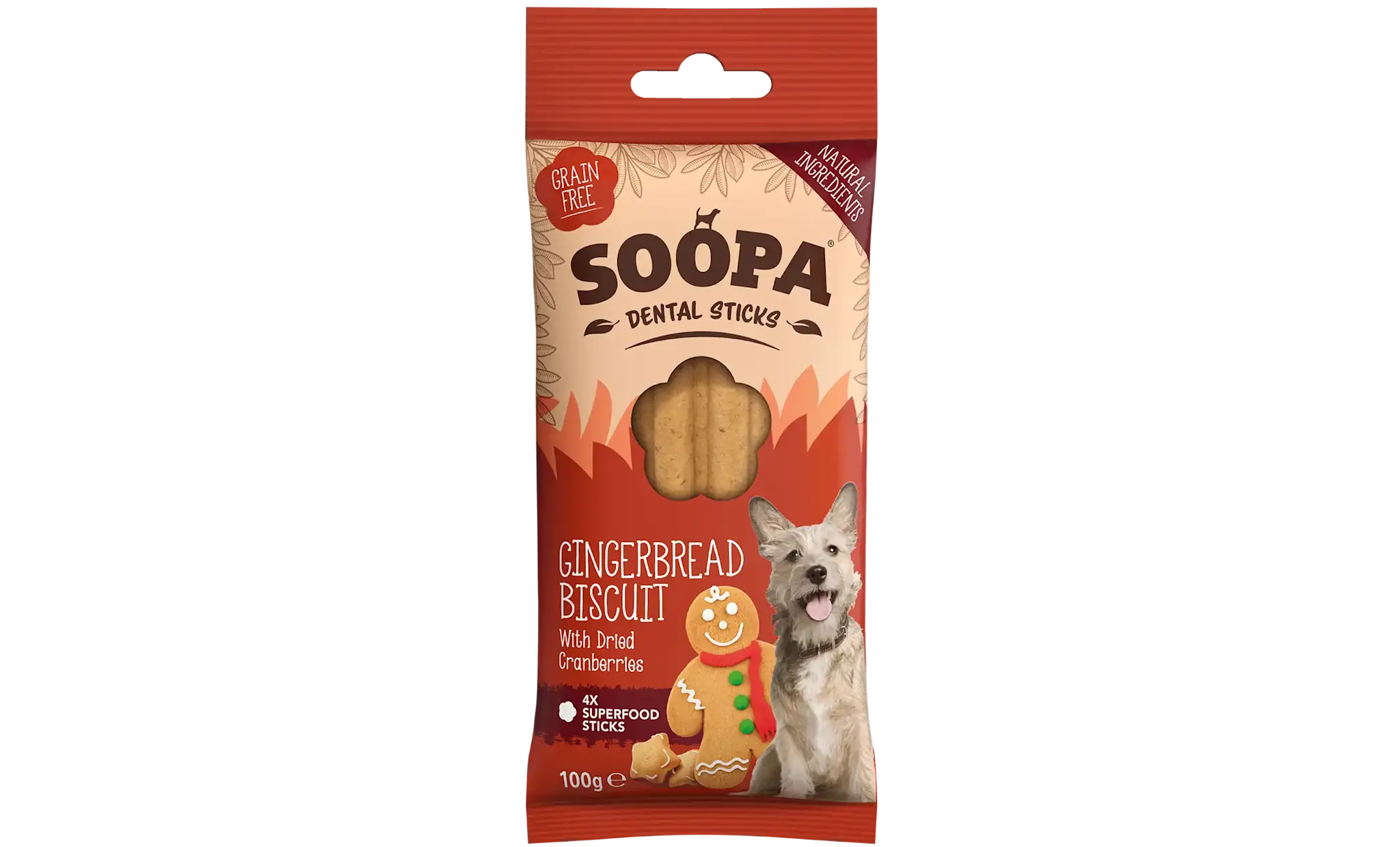 Soopa Gingerbread Biscuit Dental Sticks