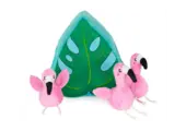 ZippyPaws Burrow Flamingos in Monstera