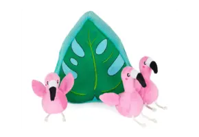 ZippyPaws Burrow Flamingos in Monstera